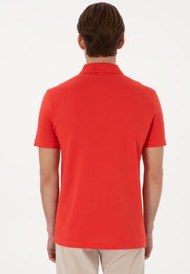 Erkek Slim Fit Polo Yaka Kırmız Basic Tişört - 50297984384