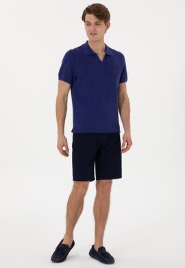 Erkek Lacivert Dokuma Şort - 50299172002