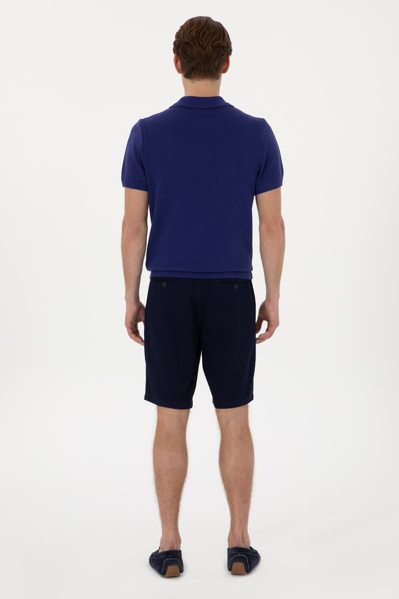 Erkek Lacivert Dokuma Şort - 50299172002