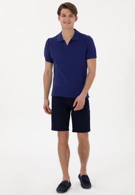 Erkek Lacivert Dokuma Şort - 50299172002