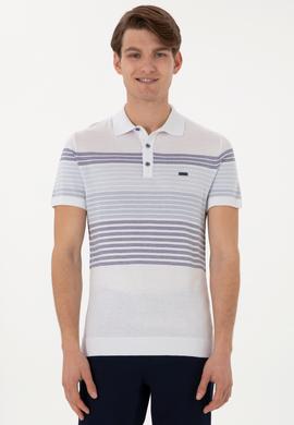 Erkek Slim Fit Polo Yaka İndigo Tişört - 50299410005