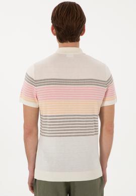 Erkek Slim Fit Polo Yaka Vizon Tişört - 50299410023