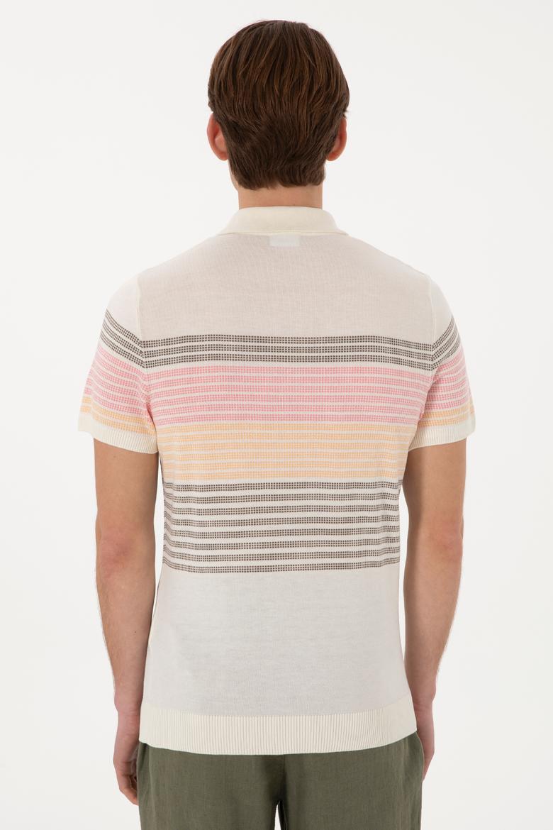 Erkek Slim Fit Polo Yaka Vizon Tişört - 50299410023