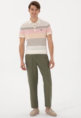 Erkek Slim Fit Polo Yaka Vizon Tişört - 50299410023