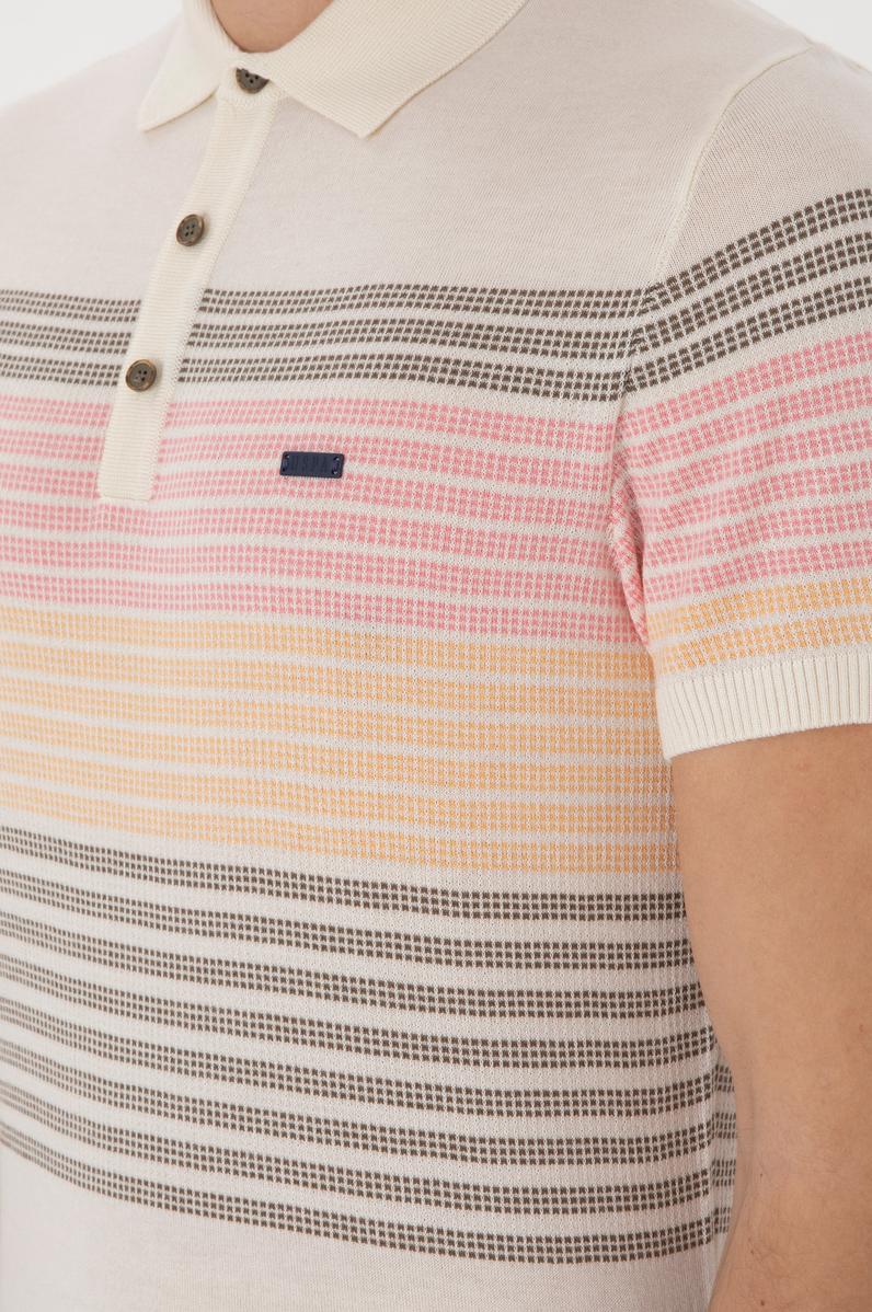 Erkek Slim Fit Polo Yaka Vizon Tişört