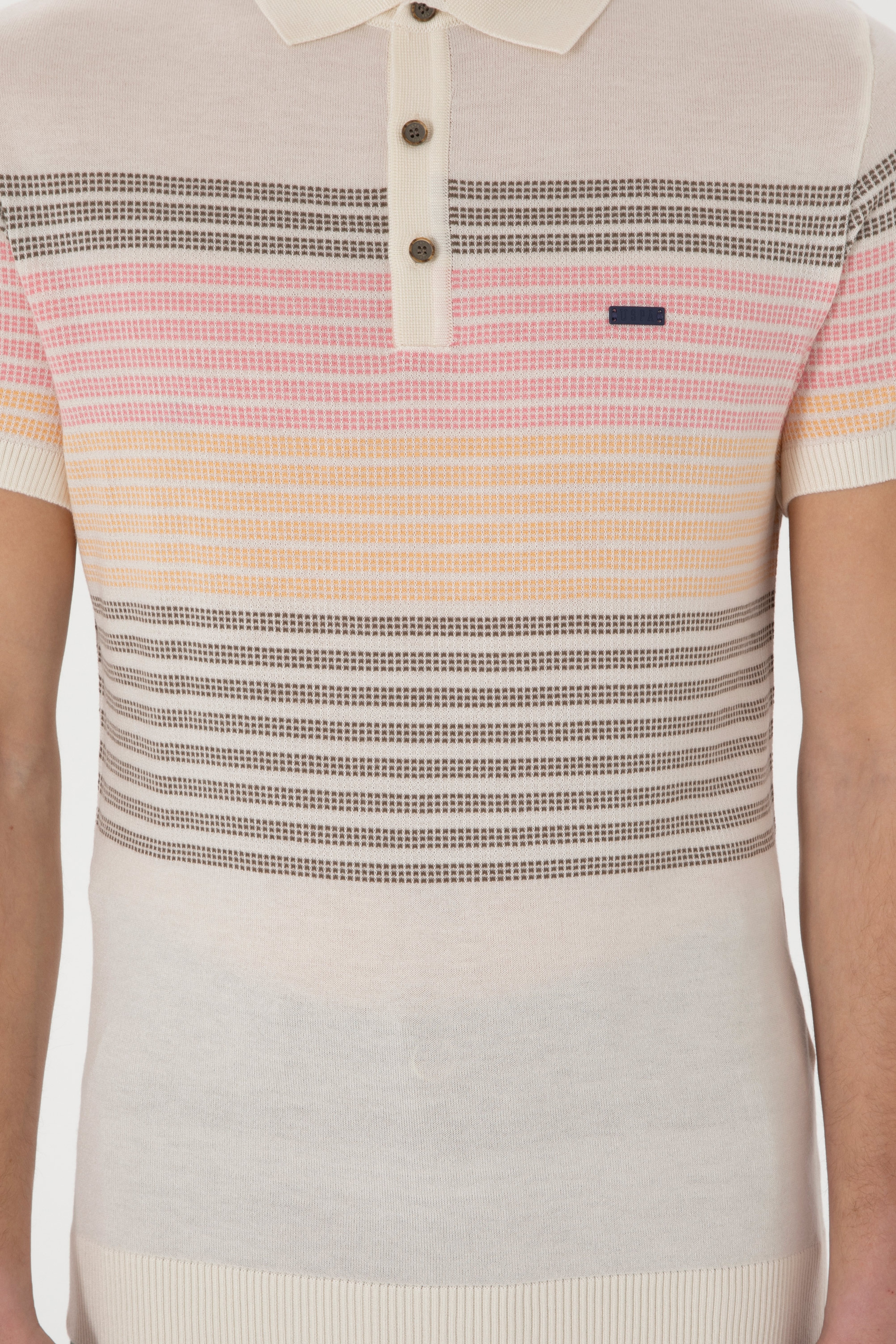 Erkek Slim Fit Polo Yaka Vizon Tişört