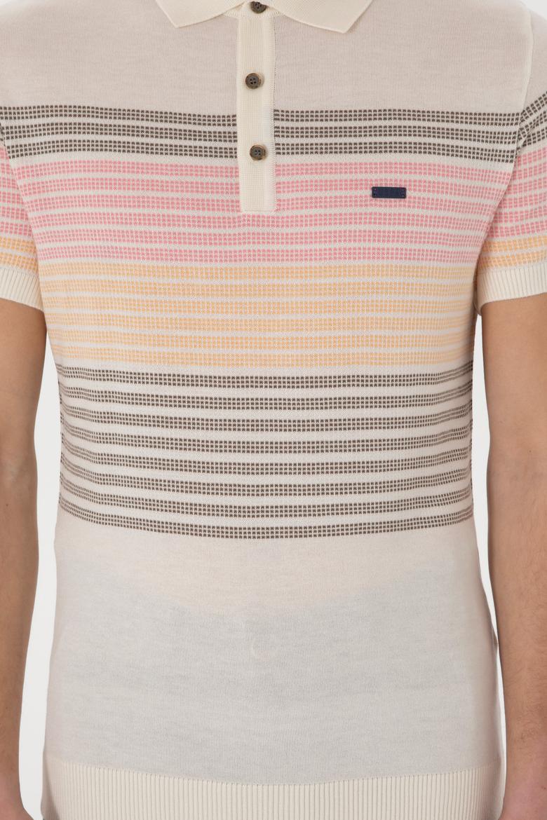 Erkek Slim Fit Polo Yaka Vizon Tişört - 50299410023