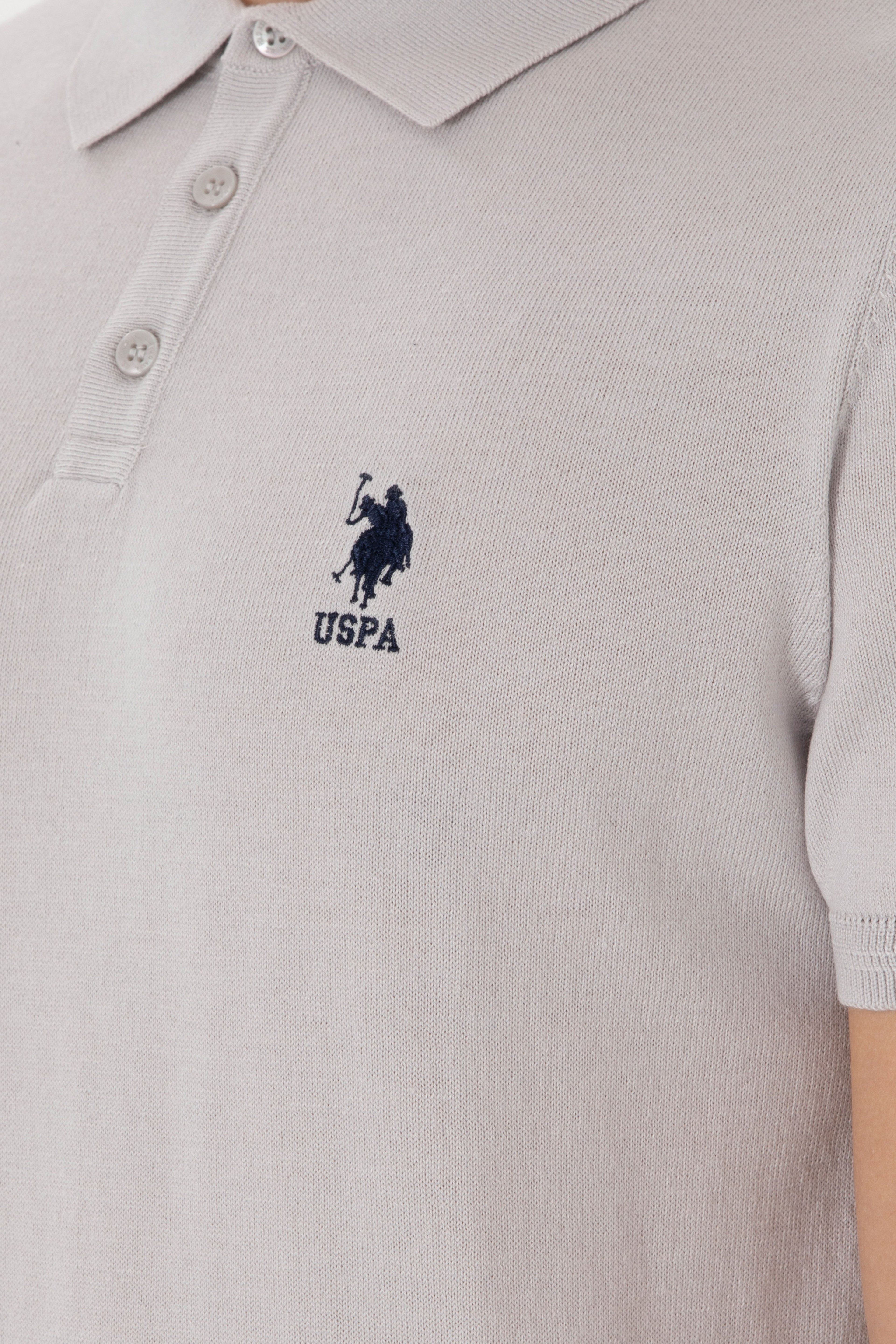 Erkek Slim Fit Polo Yaka Açık Gri Tişört - Image 7