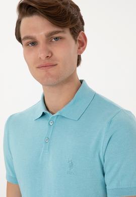 Erkek Slim Fit Polo Yaka Aqua Tişört - 50299359032