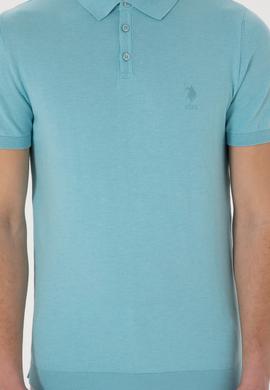 Erkek Slim Fit Polo Yaka Aqua Tişört - 50299359032