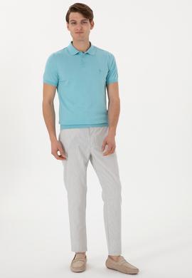 Erkek Slim Fit Polo Yaka Aqua Tişört - 50299359032