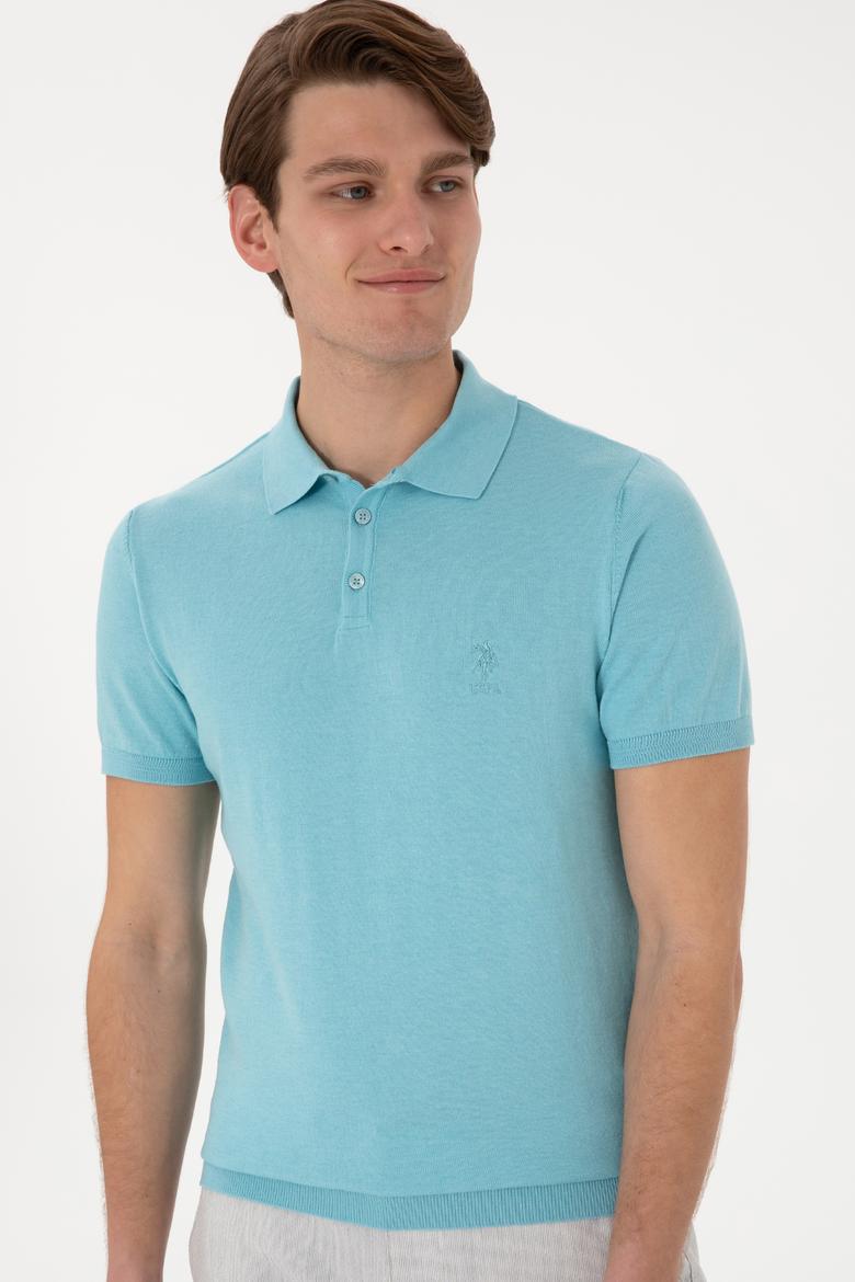 Erkek Slim Fit Polo Yaka Aqua Tişört - 50299359032