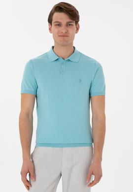 Erkek Slim Fit Polo Yaka Aqua Tişört - 50299359032