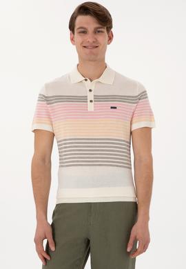 Erkek Slim Fit Polo Yaka Vizon Tişört - 50299410023