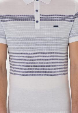 Erkek Slim Fit Polo Yaka İndigo Tişört - 50299410005