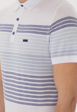 Erkek Slim Fit Polo Yaka İndigo Tişört - 50299410005