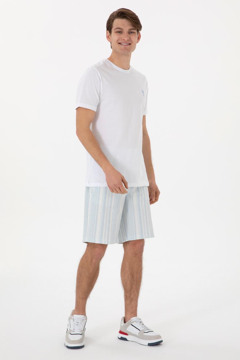 Erkek Regular Fit Bisiklet Yaka Beyaz Tişört - 50299544006