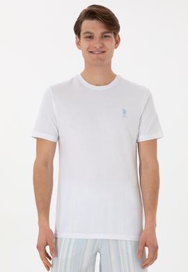 Erkek Regular Fit Bisiklet Yaka Beyaz Tişört - 50299544006