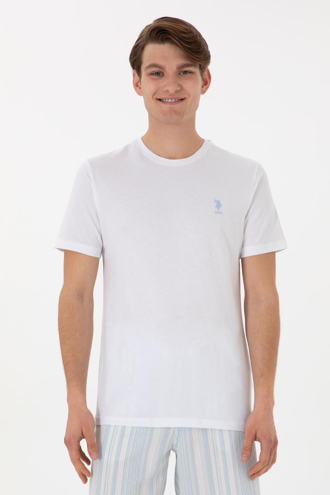 Erkek Regular Fit Bisiklet Yaka Beyaz Tişört