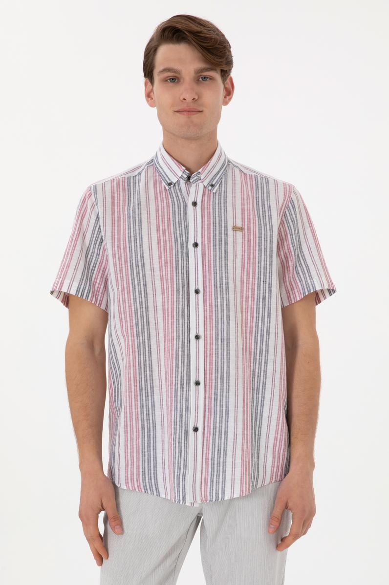 Erkek Kırmızı Kısa Kollu Gömlek