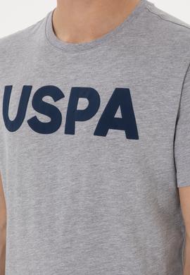 Erkek Regular Fit Bisiklet Yaka Gri Melanj Basic Tişört - 50297988026