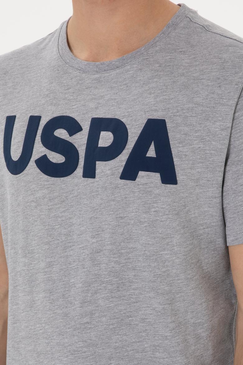 Erkek Regular Fit Bisiklet Yaka Gri Melanj Basic Tişört - 50297988026