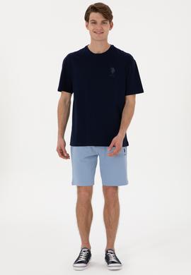 Erkek Mavi Örme Şort - 50298062077