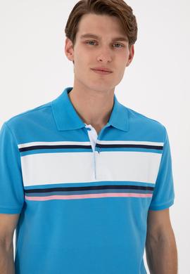 Erkek Regular Fit Polo Yaka Turkuaz Tişört - 50306858016