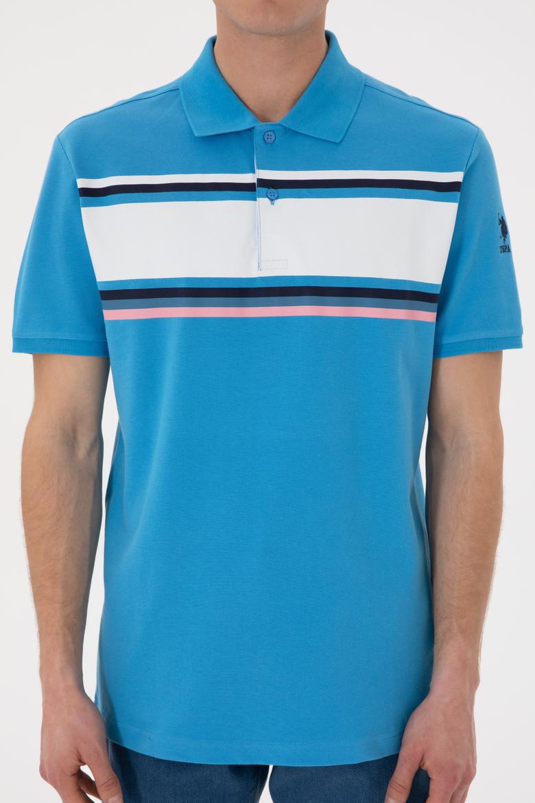Erkek Regular Fit Polo Yaka Turkuaz Tişört - 50306858016