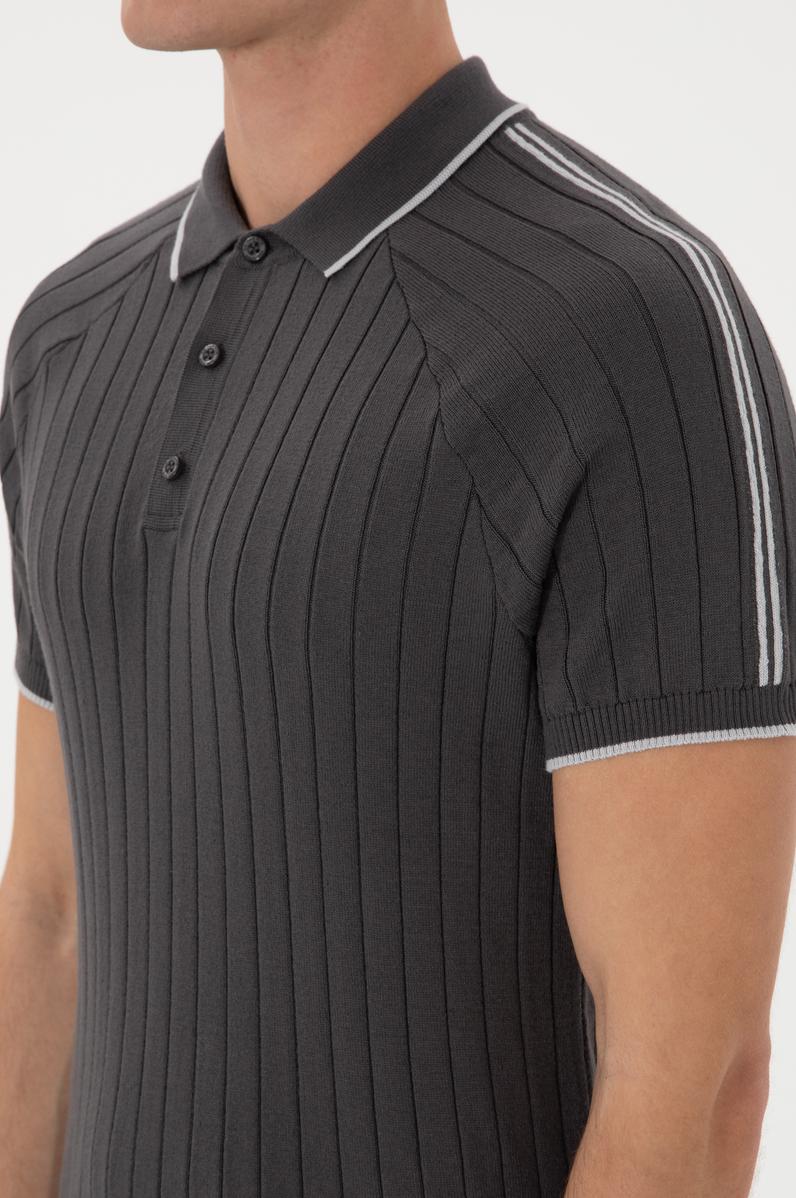 Erkek Slim Fit Bisiklet Yaka Antrasit Tişört