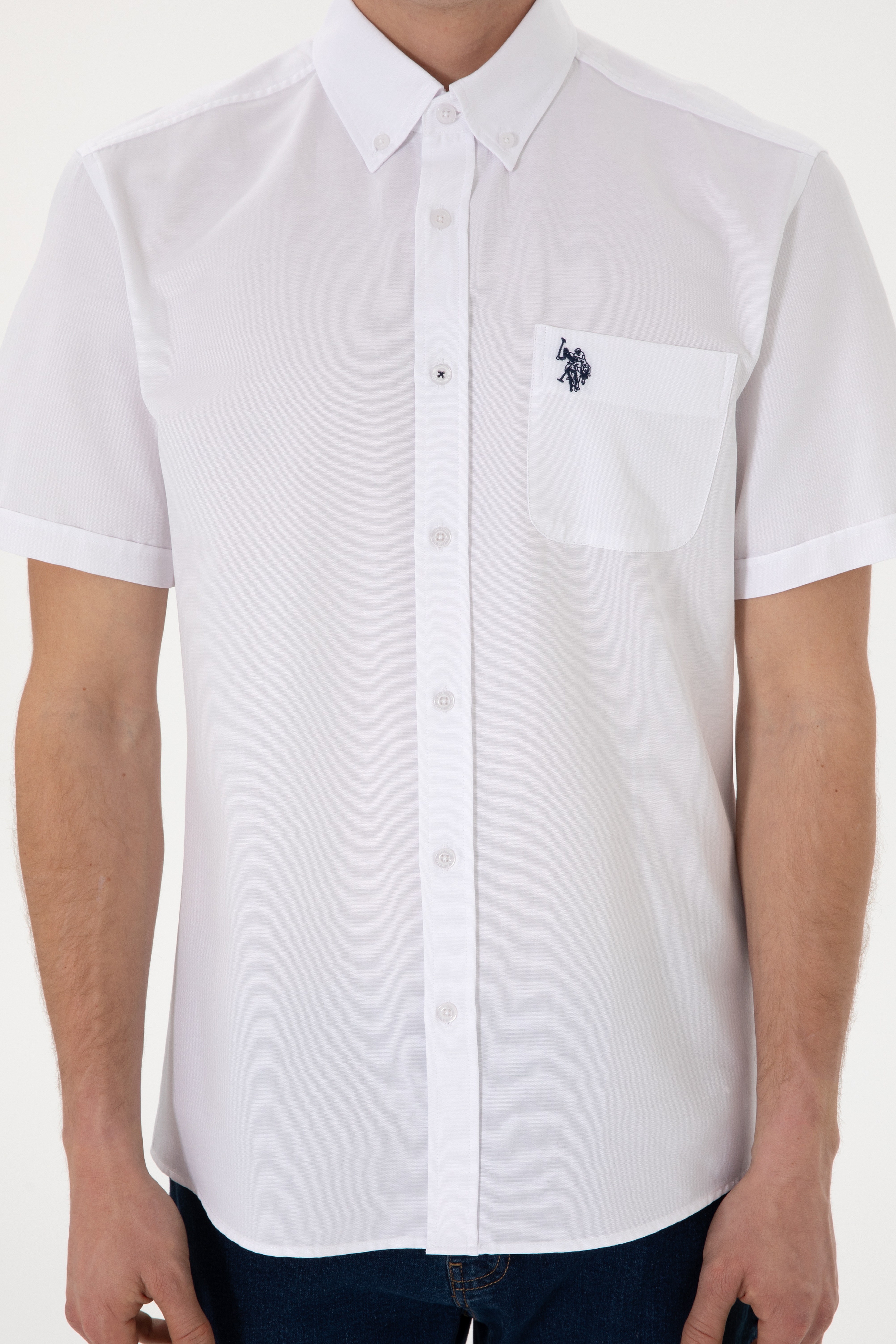 Erkek Beyaz Kısa Kollu Gömlek