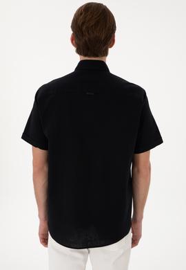 Erkek Siyah Kısa Kollu Gömlek - 50297896059