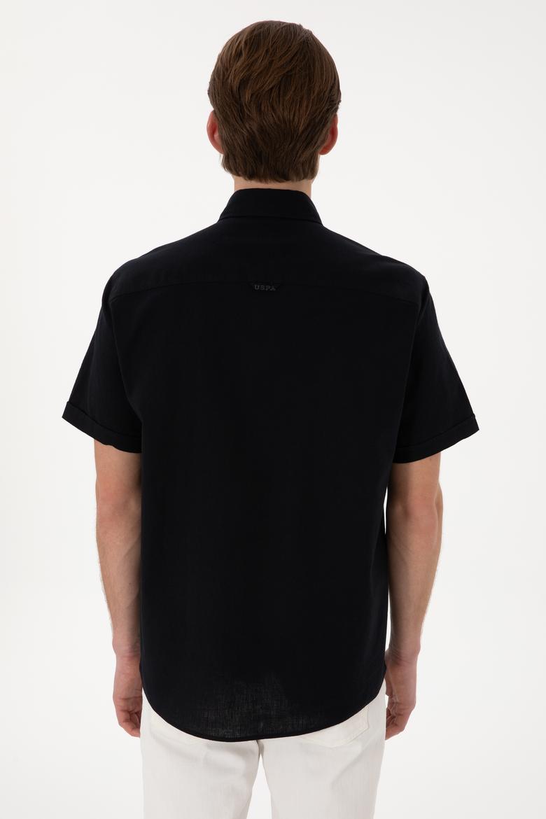 Erkek Siyah Kısa Kollu Gömlek - 50297896059