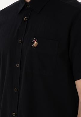 Erkek Siyah Kısa Kollu Gömlek - 50297896059