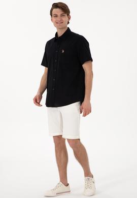 Erkek Siyah Kısa Kollu Gömlek - 50297896059