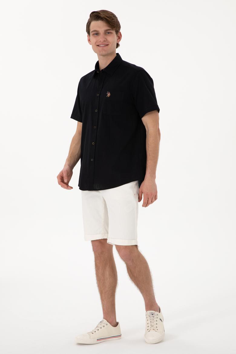 Erkek Siyah Kısa Kollu Gömlek - 50297896059