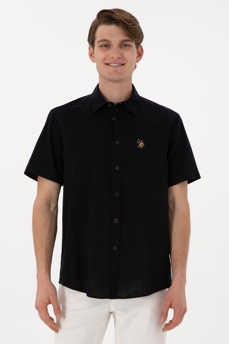 Erkek Siyah Kısa Kollu Gömlek