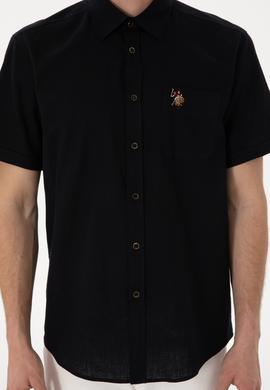 Erkek Siyah Kısa Kollu Gömlek - 50297896059