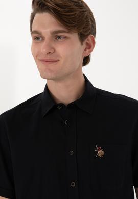 Erkek Siyah Kısa Kollu Gömlek - 50297896059