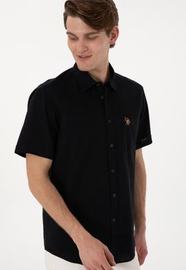 Erkek Siyah Kısa Kollu Gömlek - 50297896059
