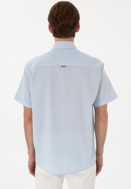 Erkek Açık Mavi Kısa Kollu Gömlek - 50297896017