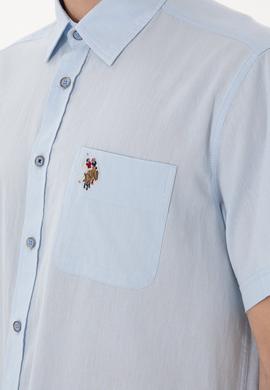 Erkek Açık Mavi Kısa Kollu Gömlek - 50297896017