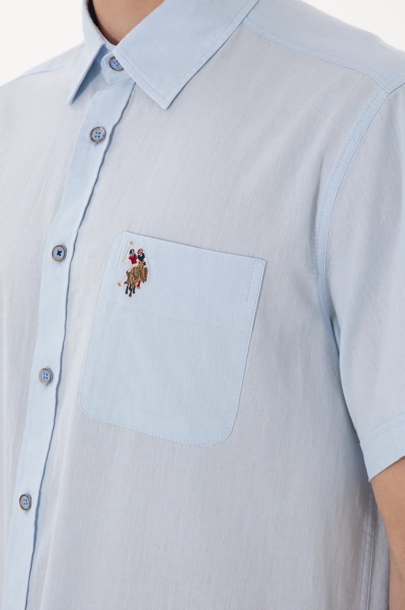 Erkek Açık Mavi Kısa Kollu Gömlek