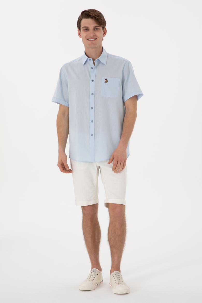 Erkek Açık Mavi Kısa Kollu Gömlek - 50297896017