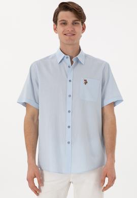 Erkek Açık Mavi Kısa Kollu Gömlek - 50297896017