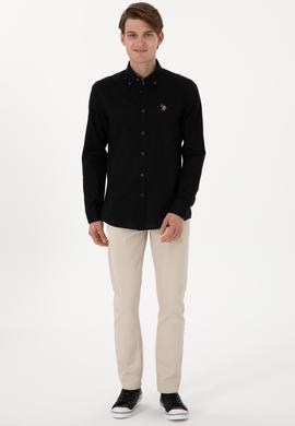 Erkek Siyah Uzun Kollu Basic Gömlek - 50297897023