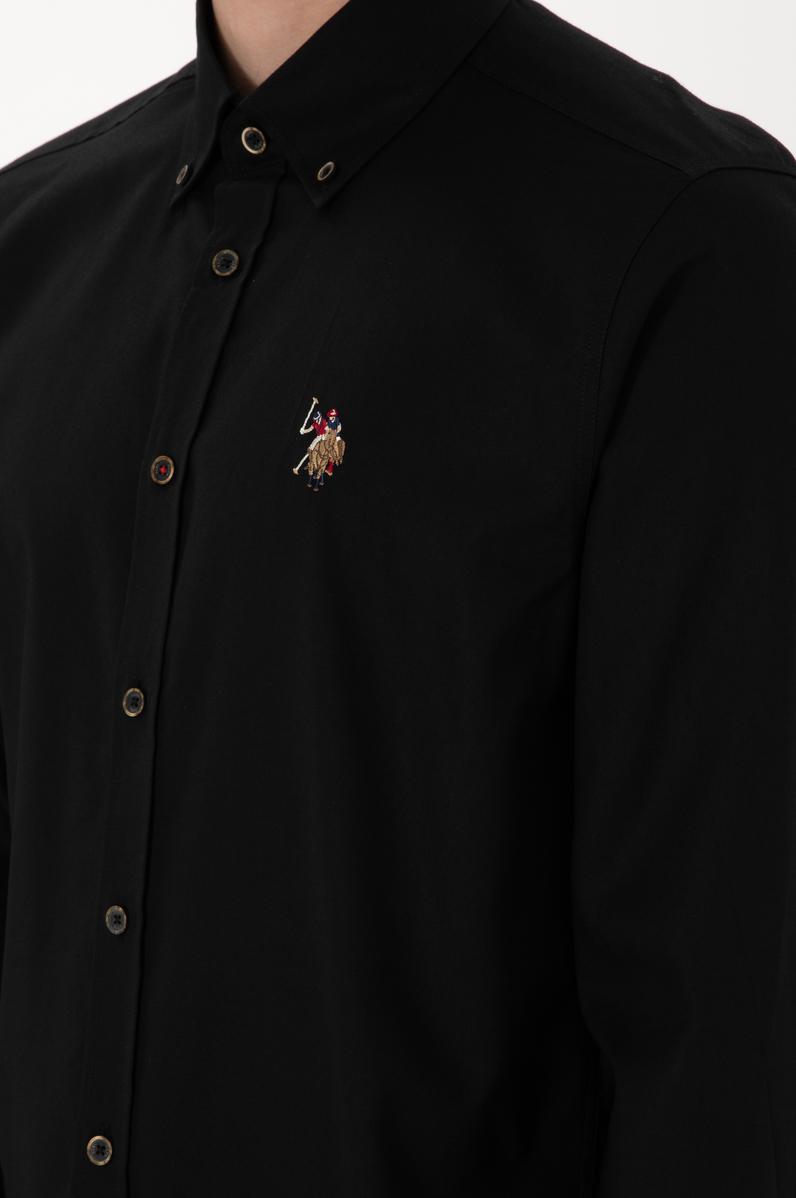 Erkek Siyah Uzun Kollu Basic Gömlek