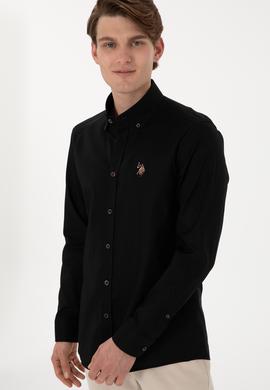 Erkek Siyah Uzun Kollu Basic Gömlek - 50297897023