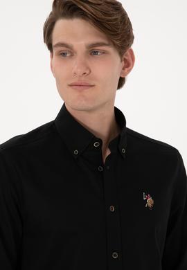 Erkek Siyah Uzun Kollu Basic Gömlek - 50297897023