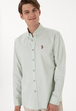 Erkek Su Yeşili Uzun Kollu Basic Gömlek - 50297981070